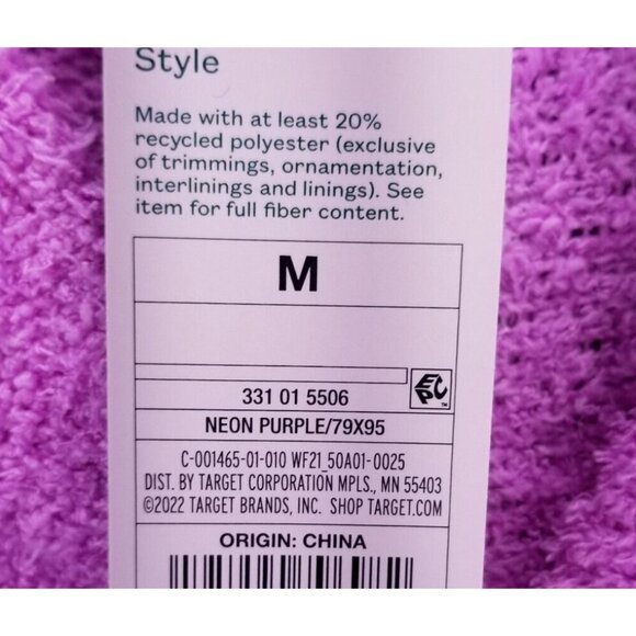 Womens Wild Fable Purple Crop Cardigan Fleece Sweater Button Front Polyester M - Picture 3 of 7